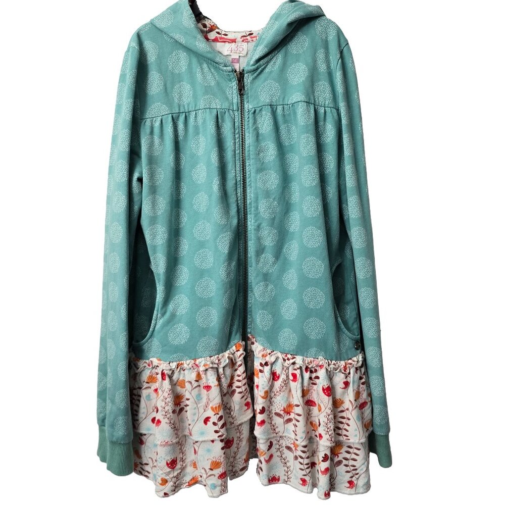 Matilda Jane Hansel Hoodie Sweatshirt 14 Girls POCKETS Ruffle Full Zip Soft Fall